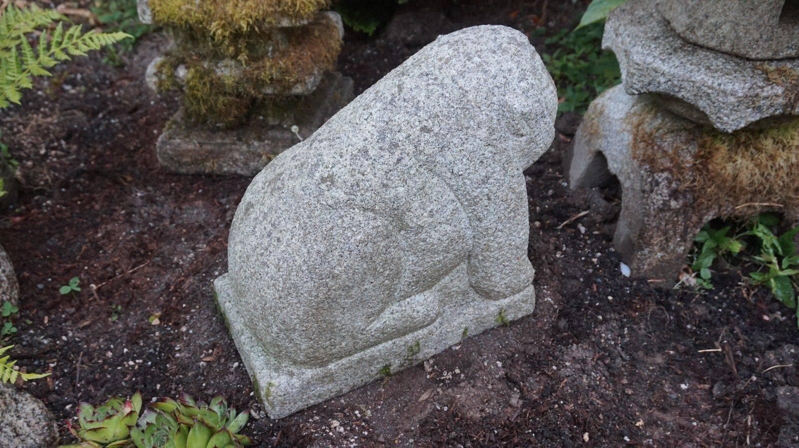 Antique Tiger Hand-Carved Stone Fine Mane and Curly Tailed 100 Years Old 1
