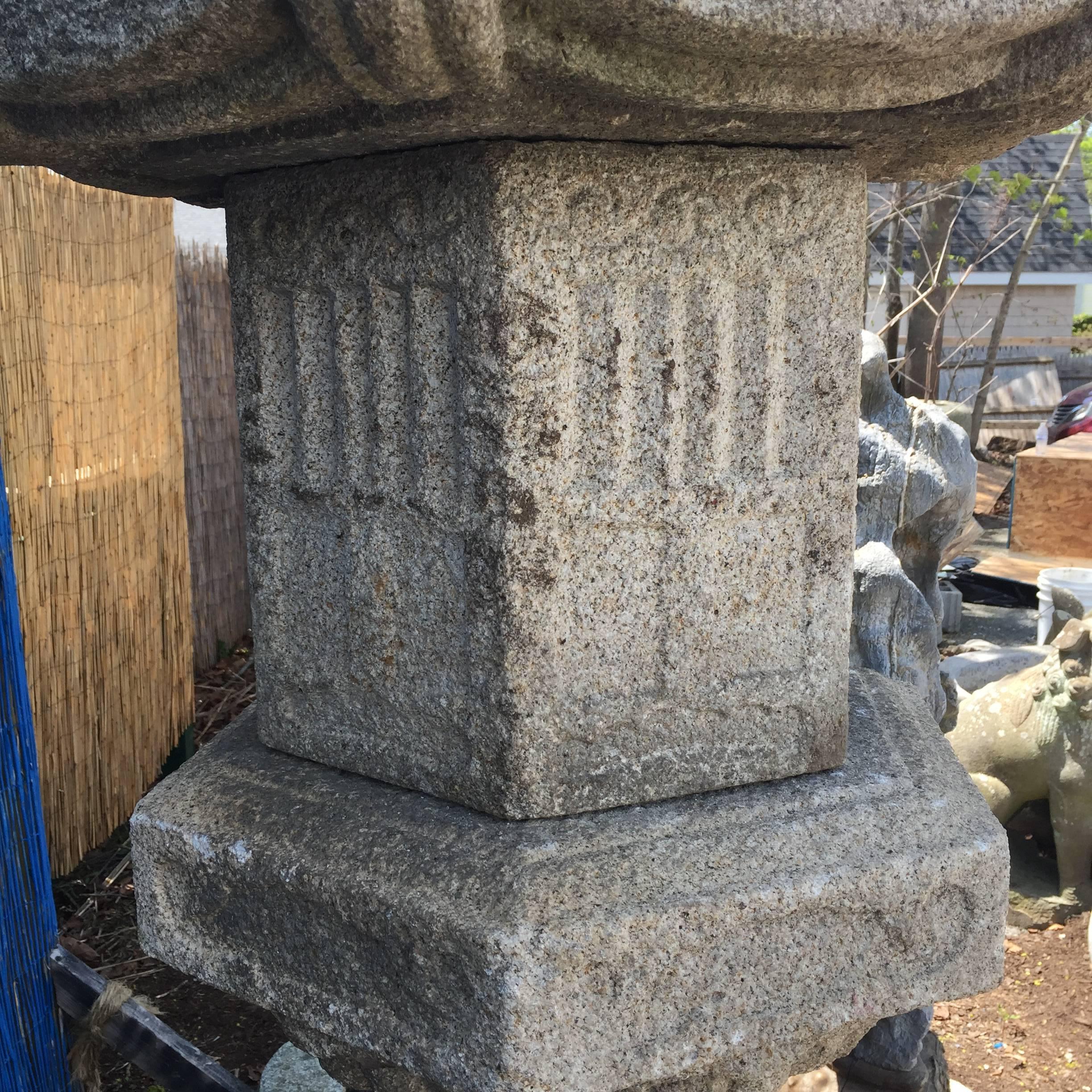 Granite Japan Classic Antique Hand-Carved Stone Kasuga Lantern, 19th Century