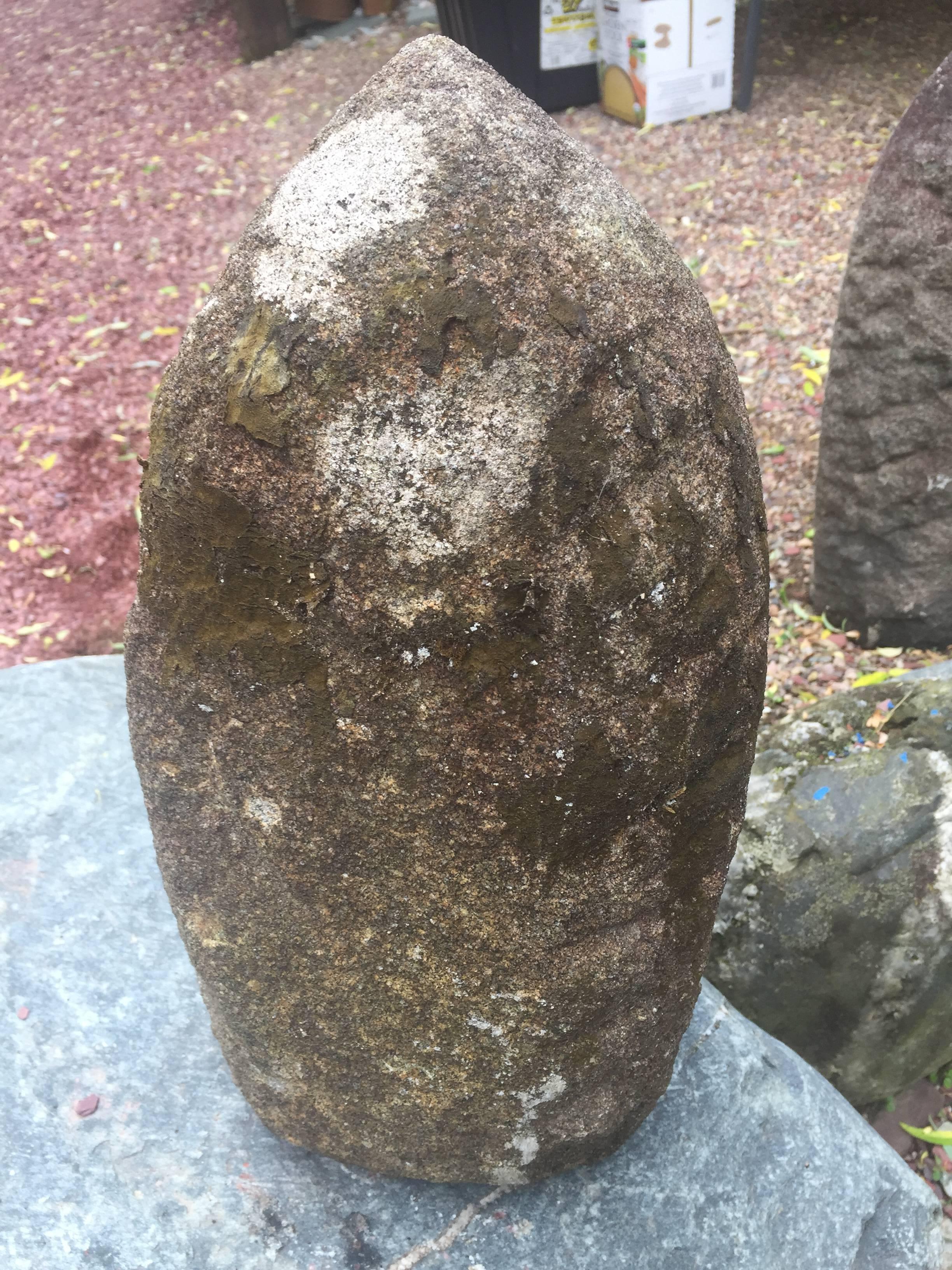 Limestone Antique Spiritual Buddha Jizo Garden Ornament with inscription Old Japan 19thc 