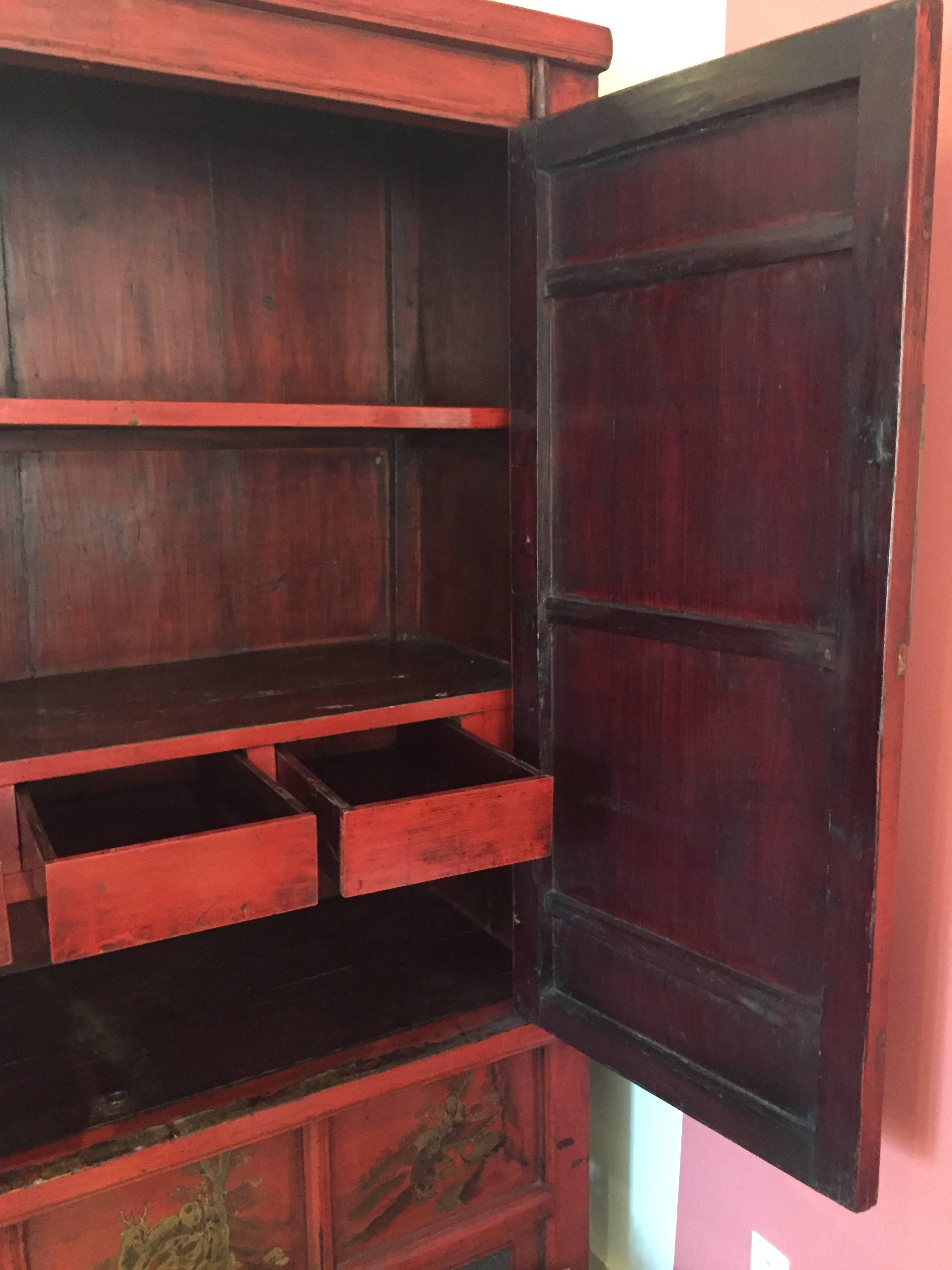 19th Century Chinese Antique Red 