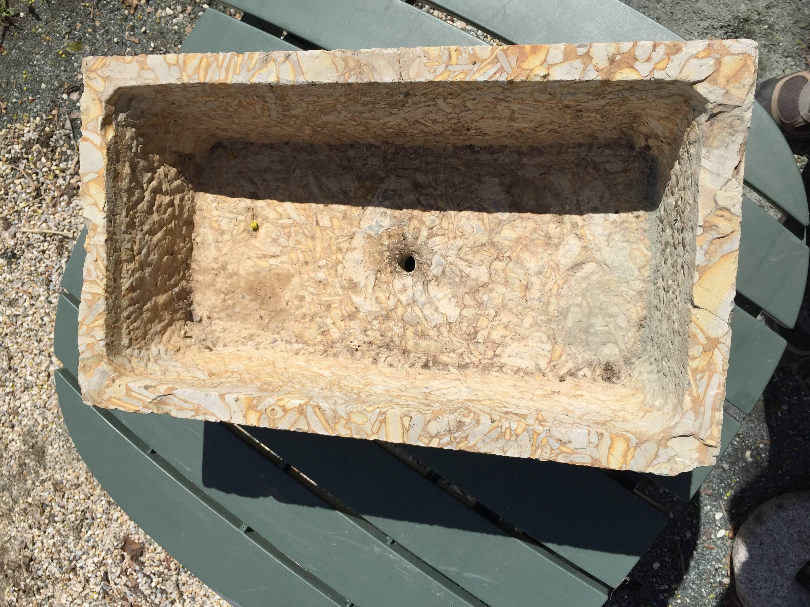 Hand-Carved Fine Large Antique Garden Planter, Rare And Unusual Stone