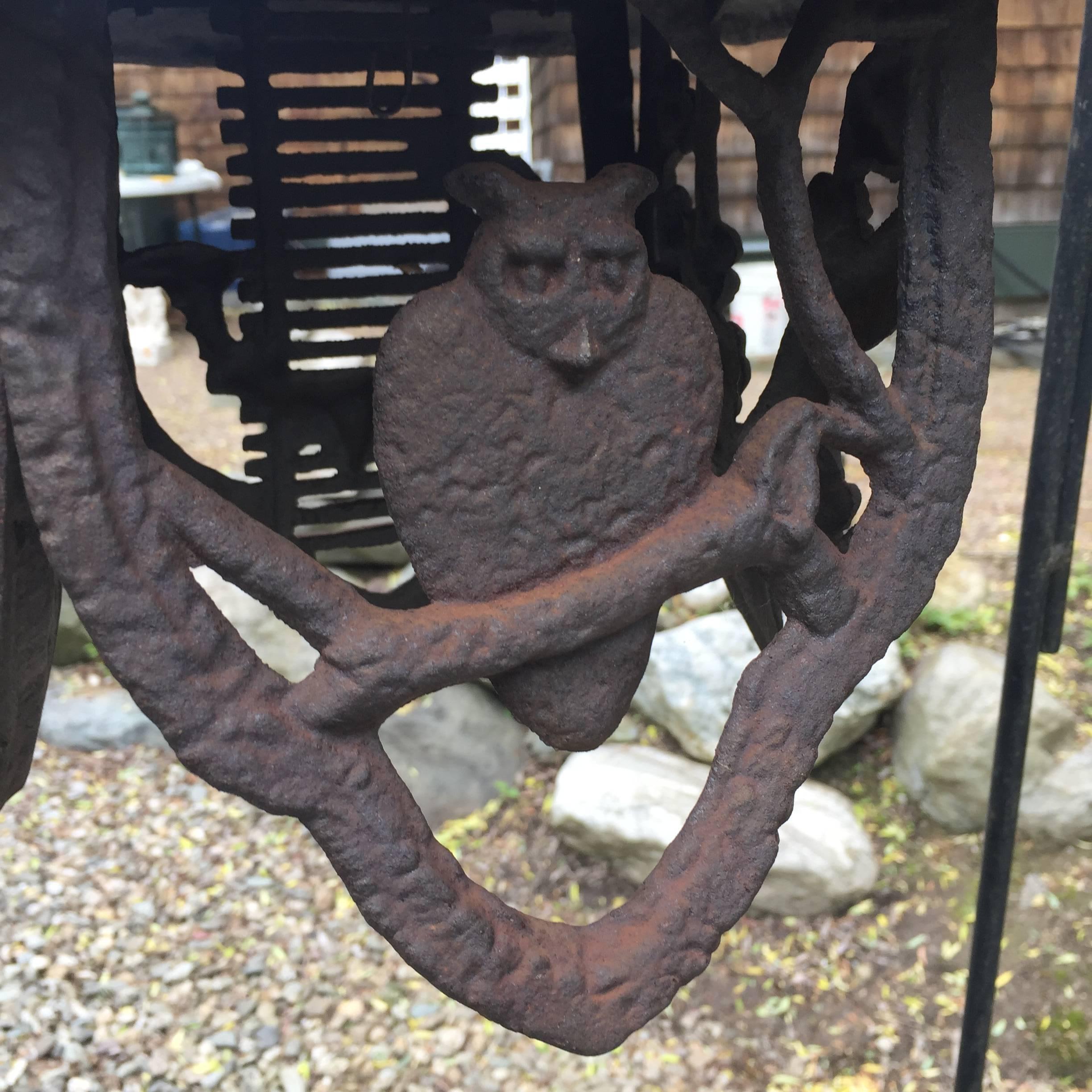Iron Japanese Antique Owl Lantern Hand Cast
