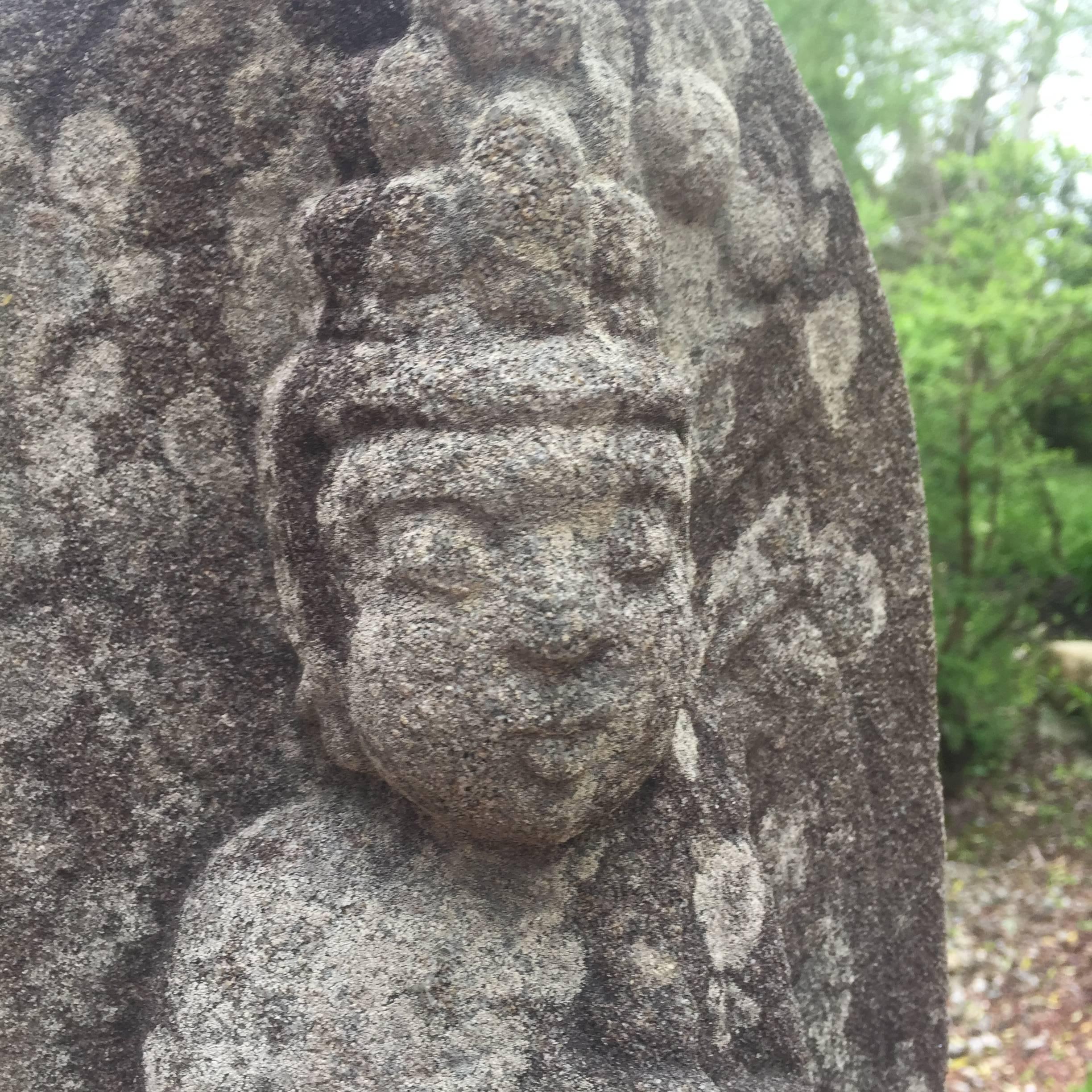 Japanese Rare Opportunity Japan Antique Stone Kannon Guan-Yin, 18th Century