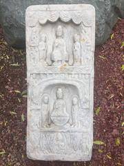 Chinese Vintage Tall "Double Buddha" Marble Stone Buddha Guan Yin