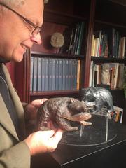 Japanese  Bears Fine PAIR Hand-Carved Cedar Wood Grasping Salmon Ainu