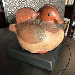Japan Fine Antique Hand-Painted Mandarin Duck Enhances Love Life