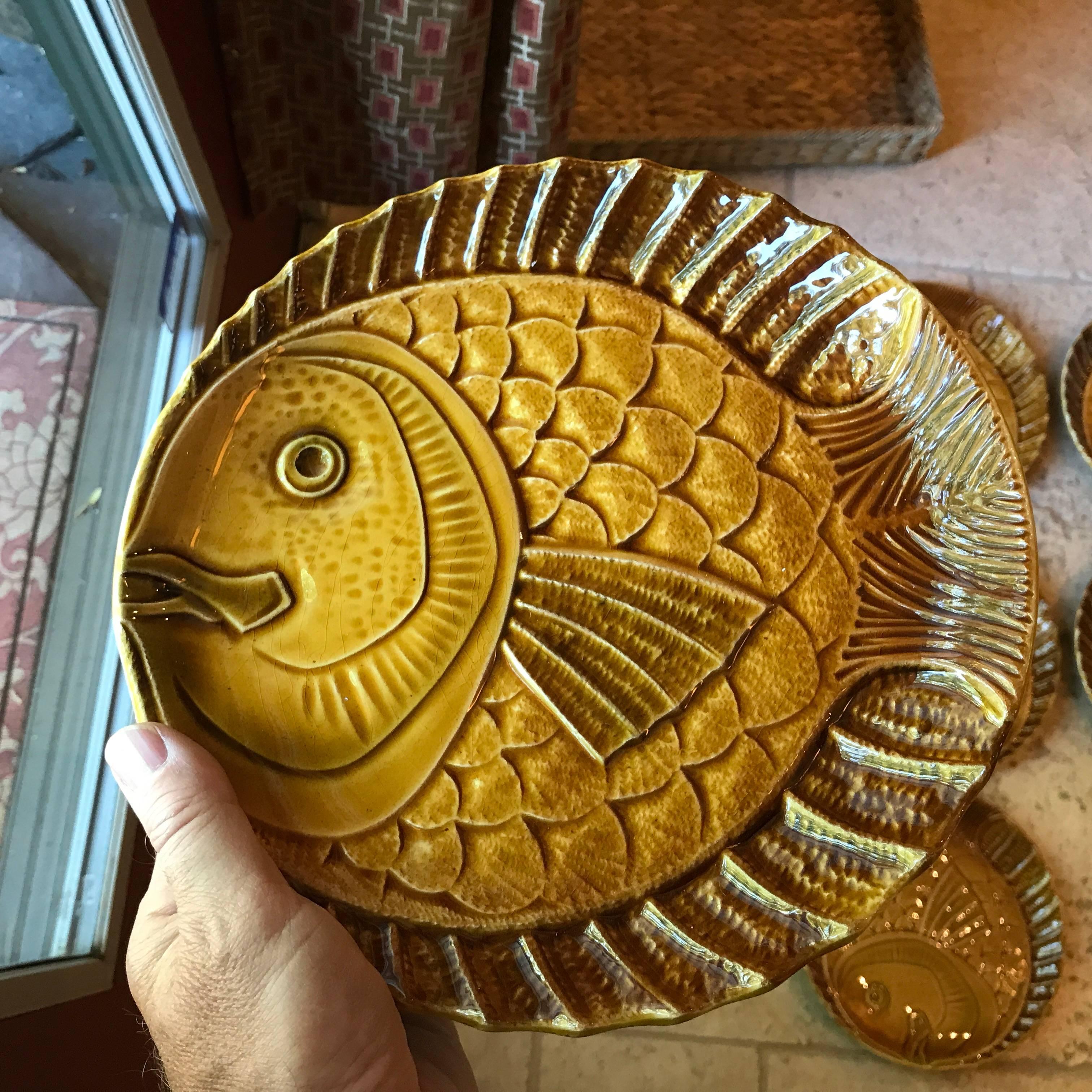 French Fine Fish Plates Set