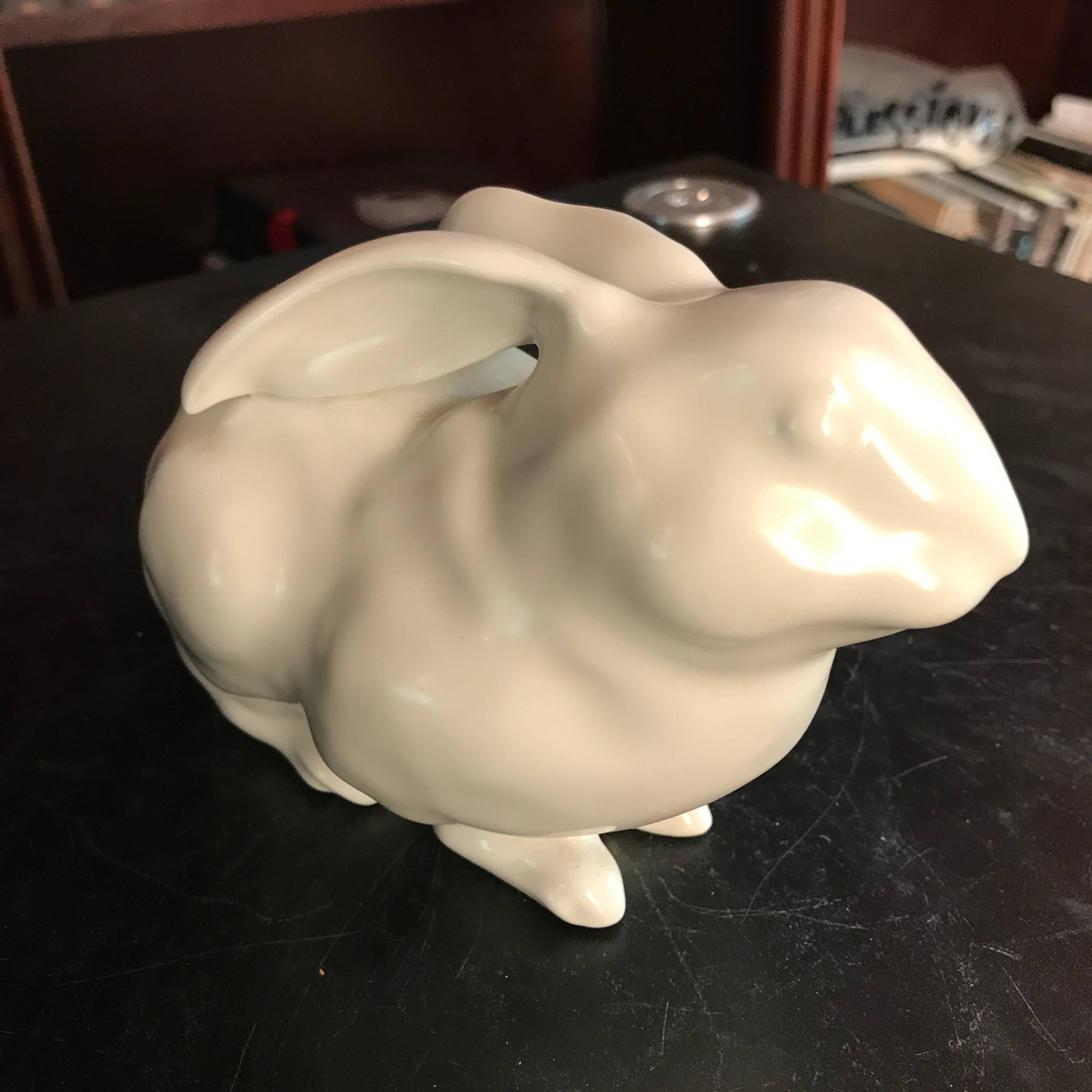 Showa Japan Big Ear Rabbit Pure White Mint, Signed and Boxed