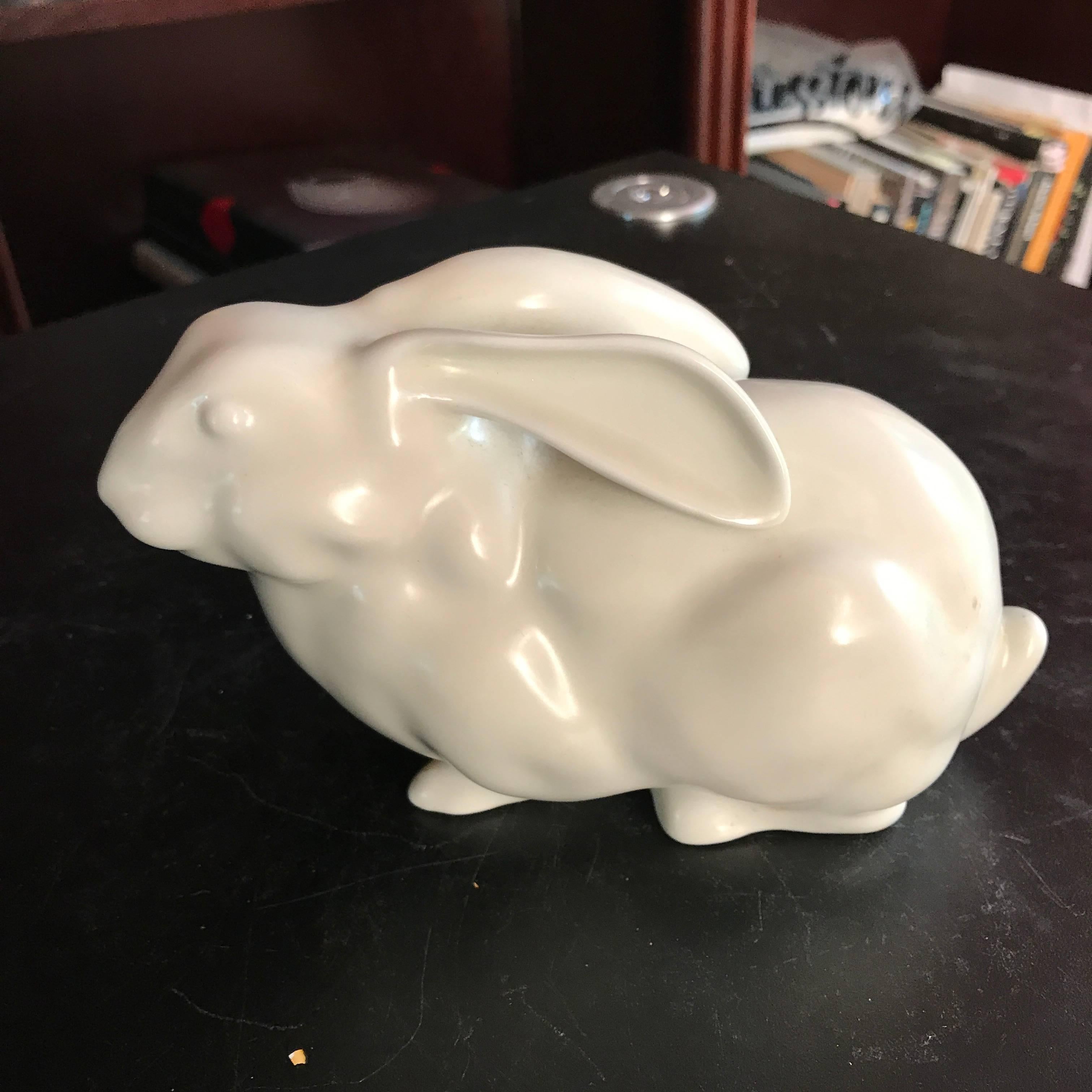 Japanese Japan Big Ear Rabbit Pure White Mint, Signed and Boxed
