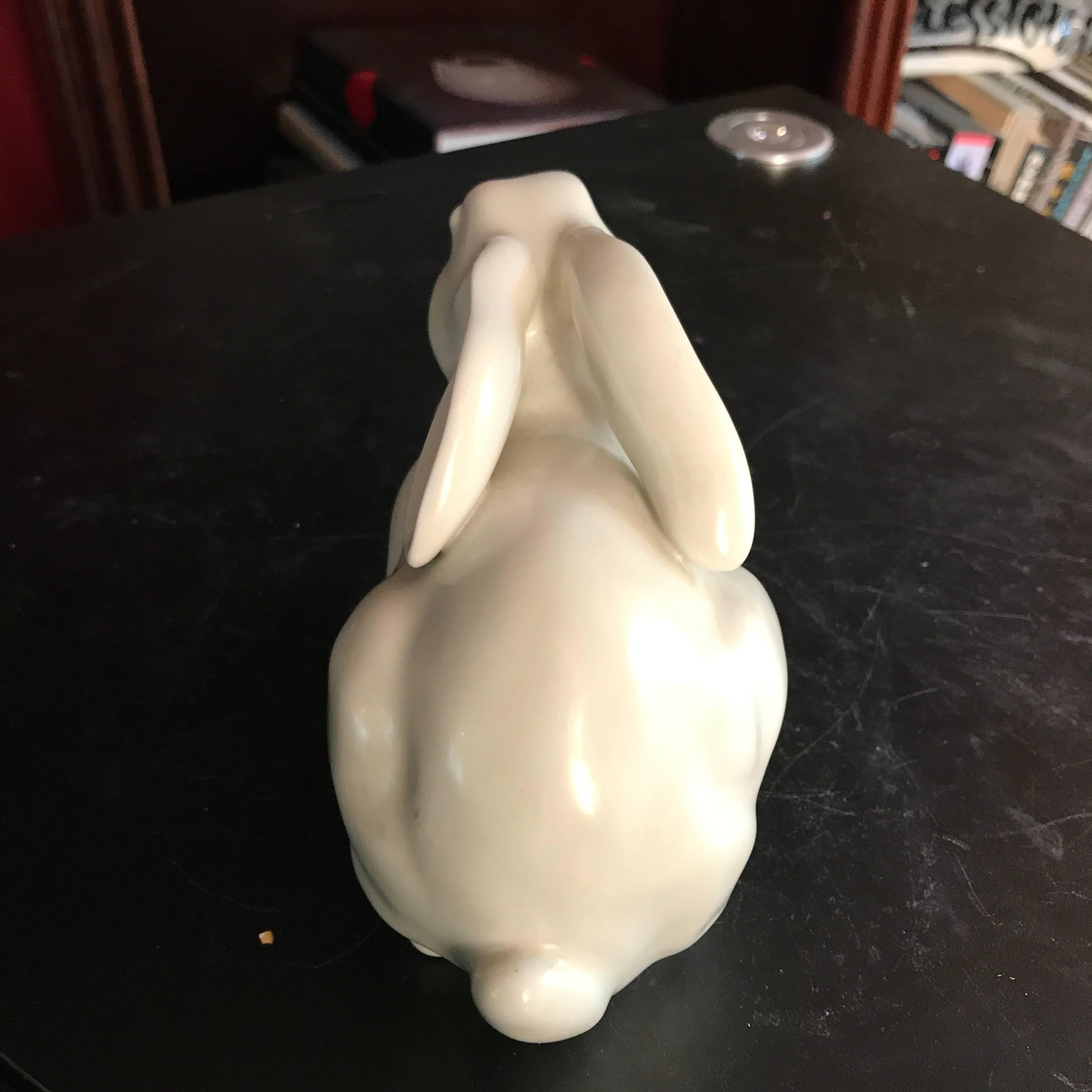 Hand-Crafted Japan Big Ear Rabbit Pure White Mint, Signed and Boxed