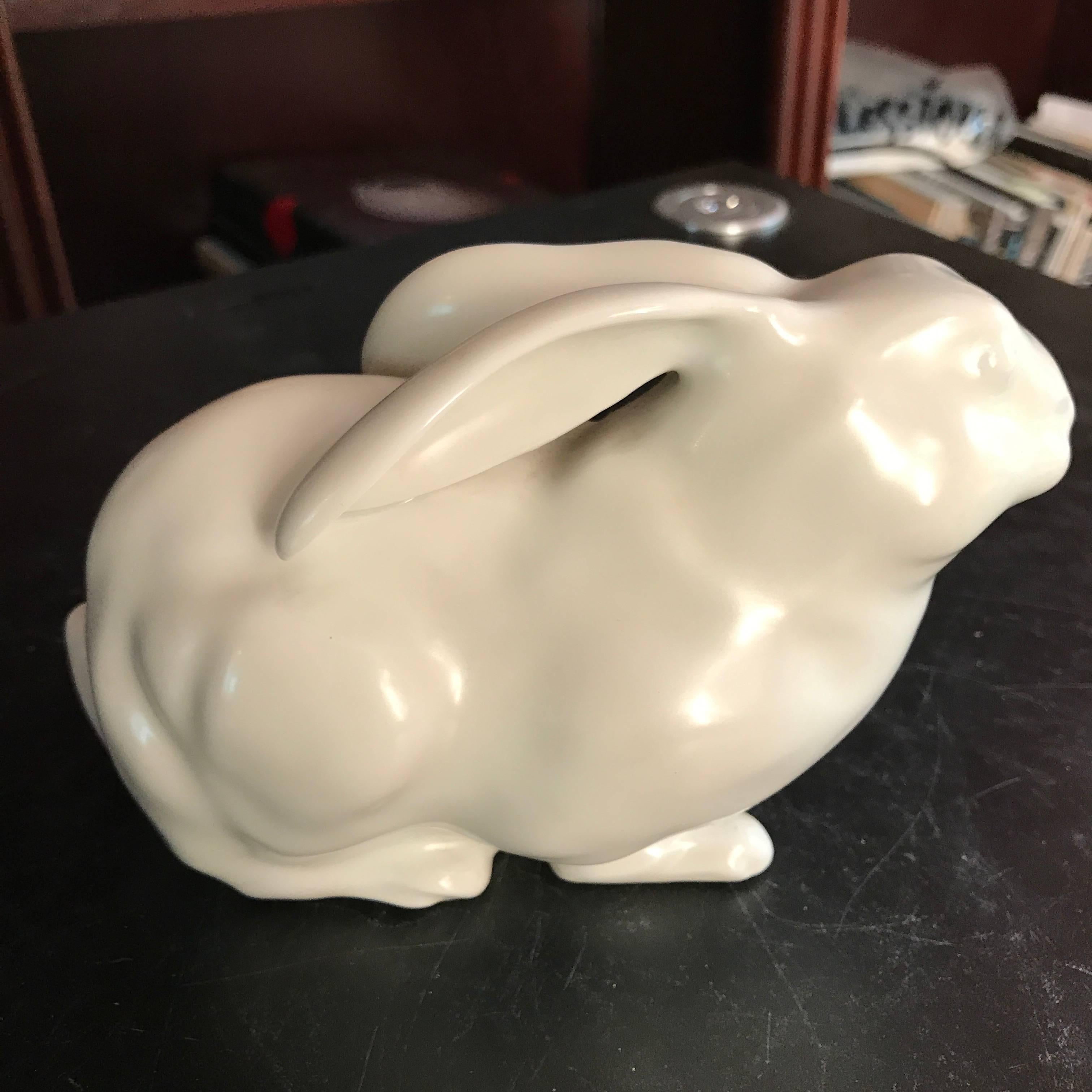 Japan Big Ear Rabbit Pure White Mint, Signed and Boxed In Good Condition In South Burlington, VT