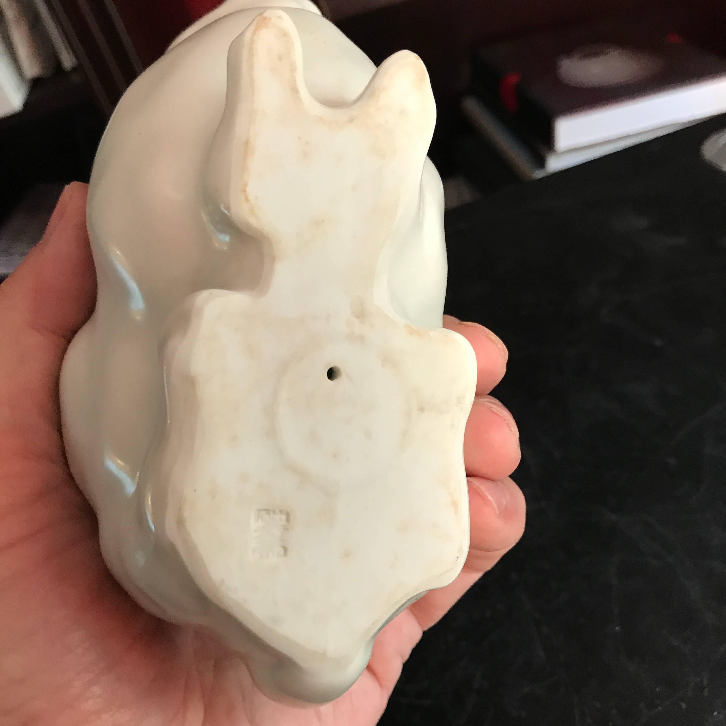 Ceramic Japan Big Ear Rabbit Pure White Mint, Signed and Boxed