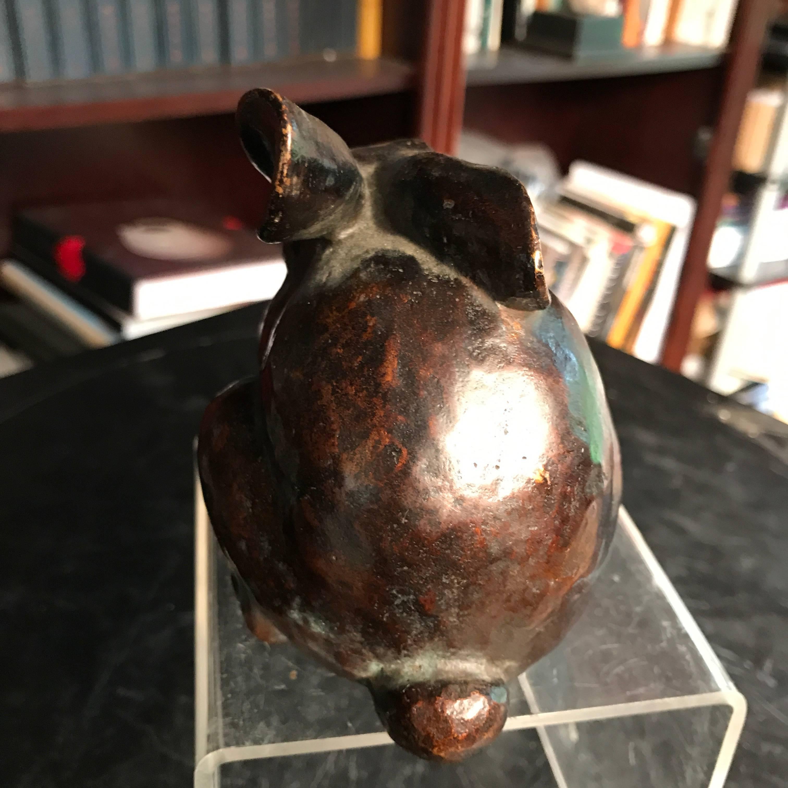 Japanese Antique Bronze Rabbit, Signed 1
