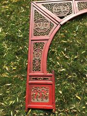 Chinese Antique Gilt Wood Moongate Surround Hand Painted,  Qing Dynasty