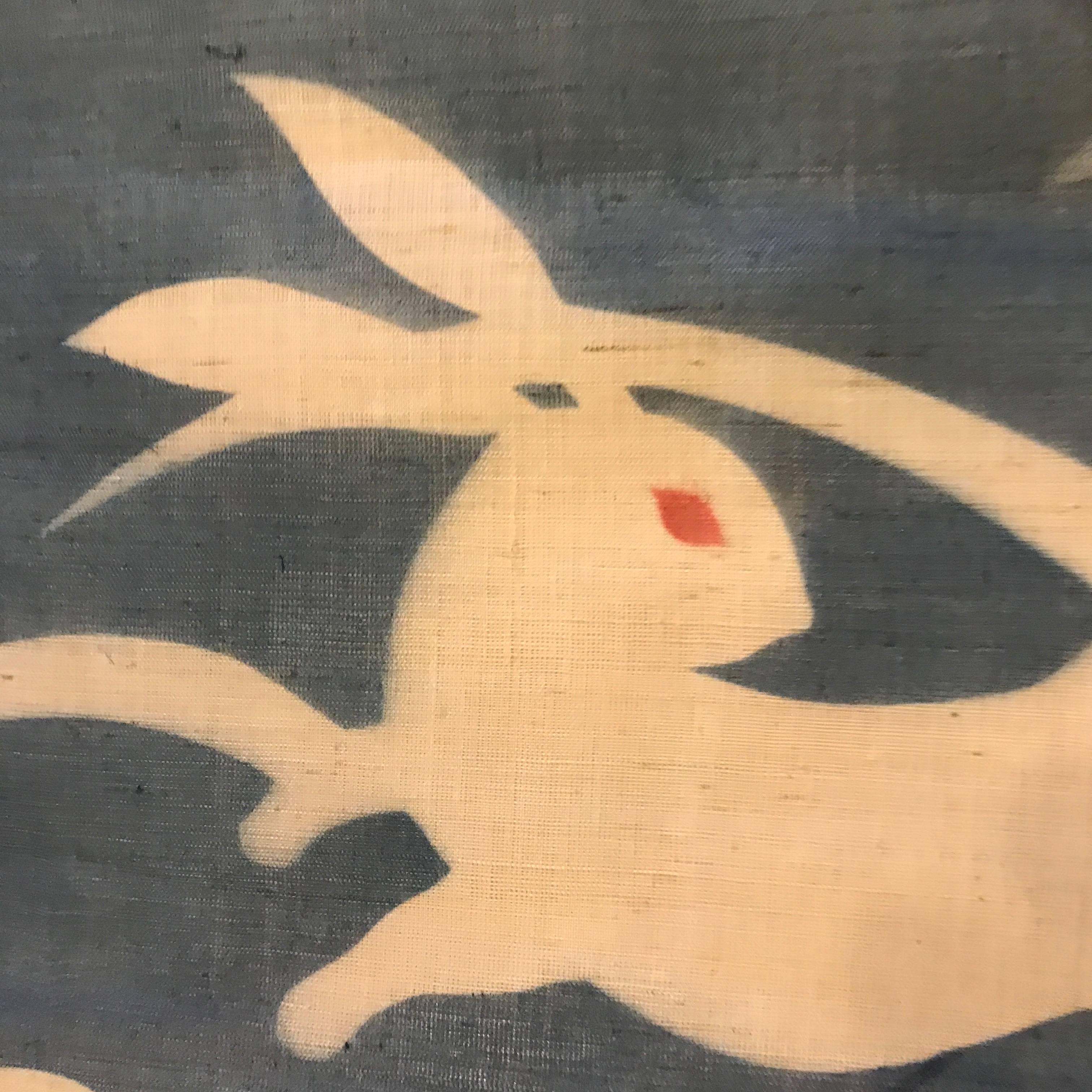 Japanese Moon Rabbits Doorway Curtain 