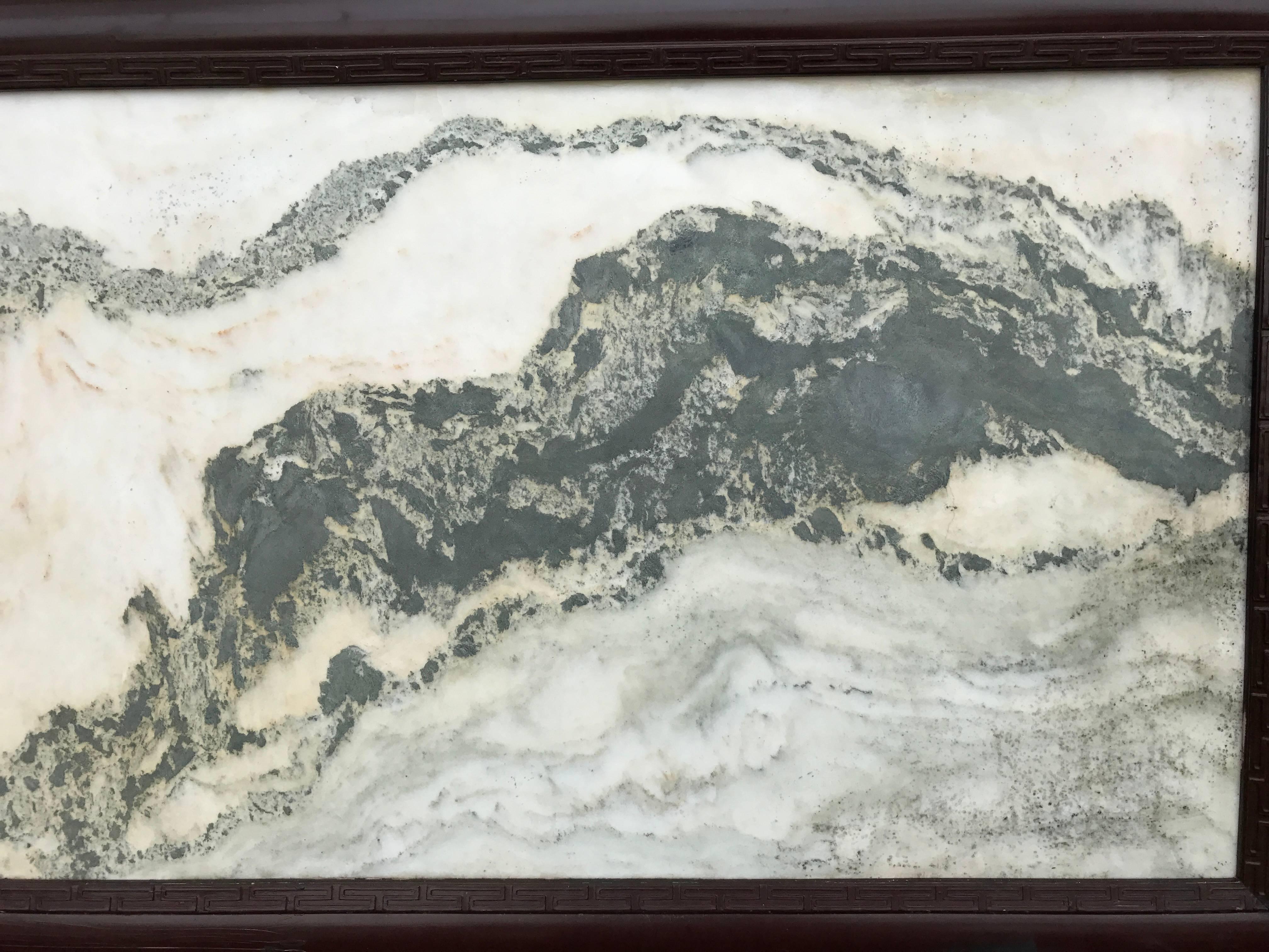 China Große Berglandschaft aus natürlichem Marmor „Painting“  (20. Jahrhundert) im Angebot