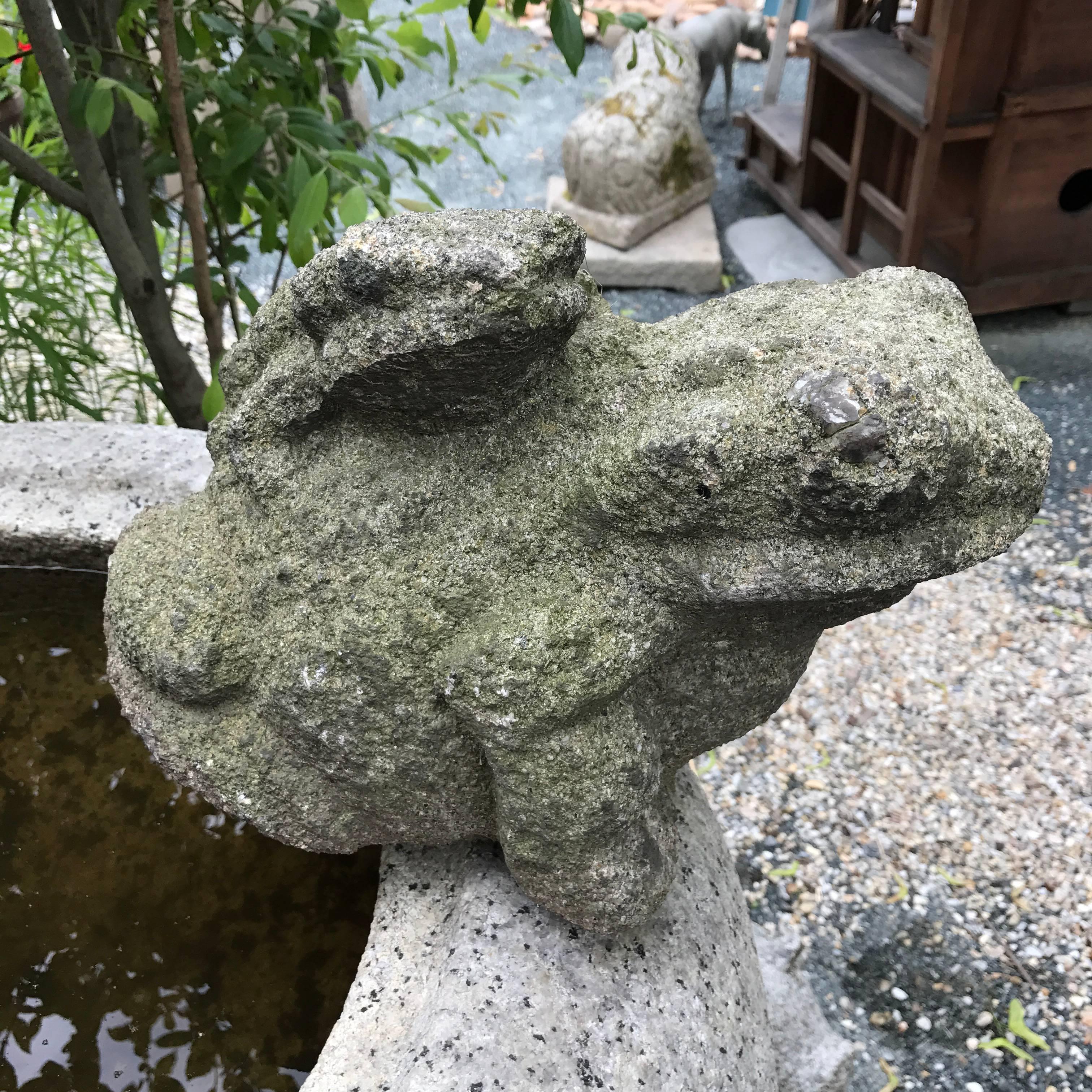 Meiji Unusul Japan Antique Stone Frog and Baby Bring Joy to Your Heart Garden and Soul