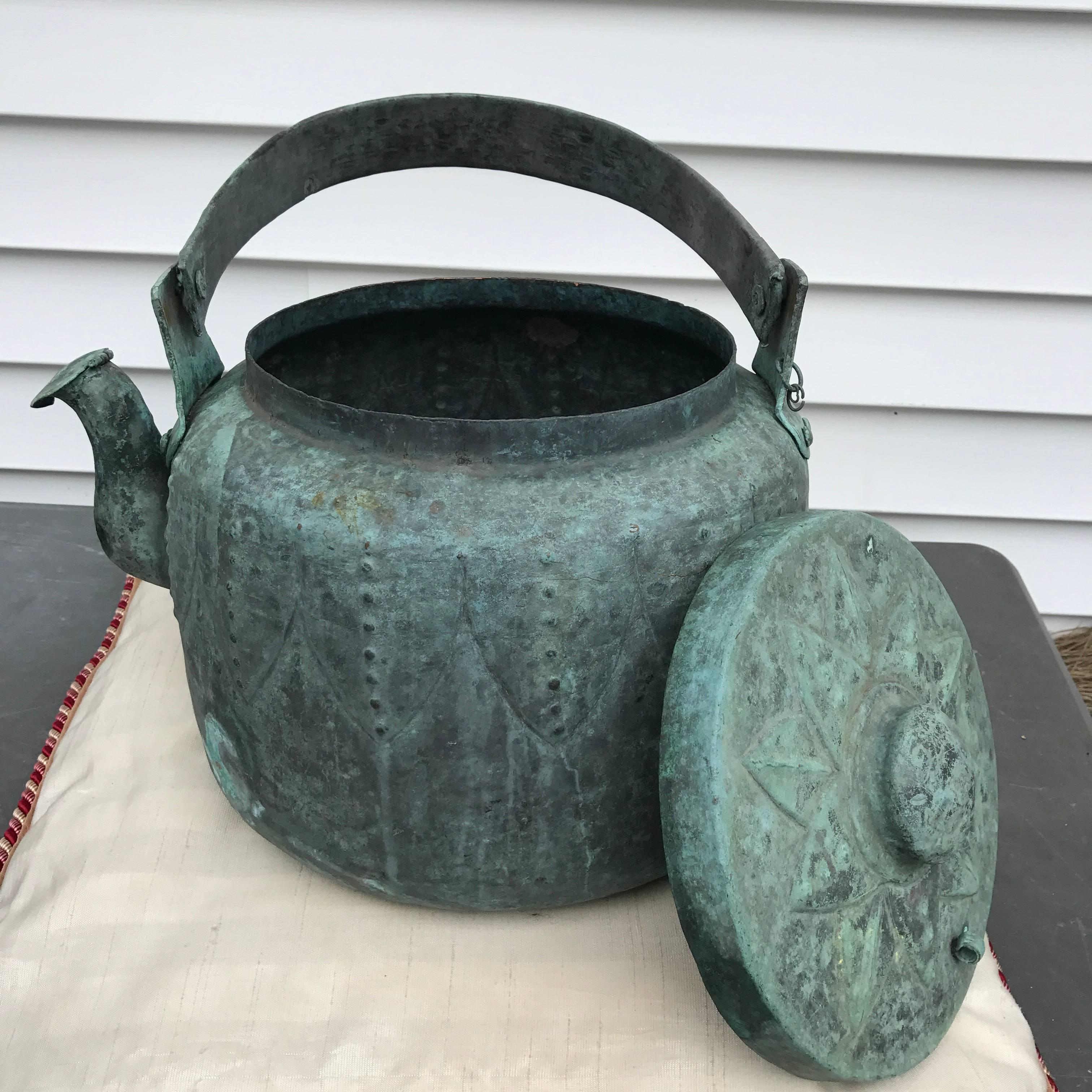 Japanese Japan Big Bronze Tea  Water Vessel 