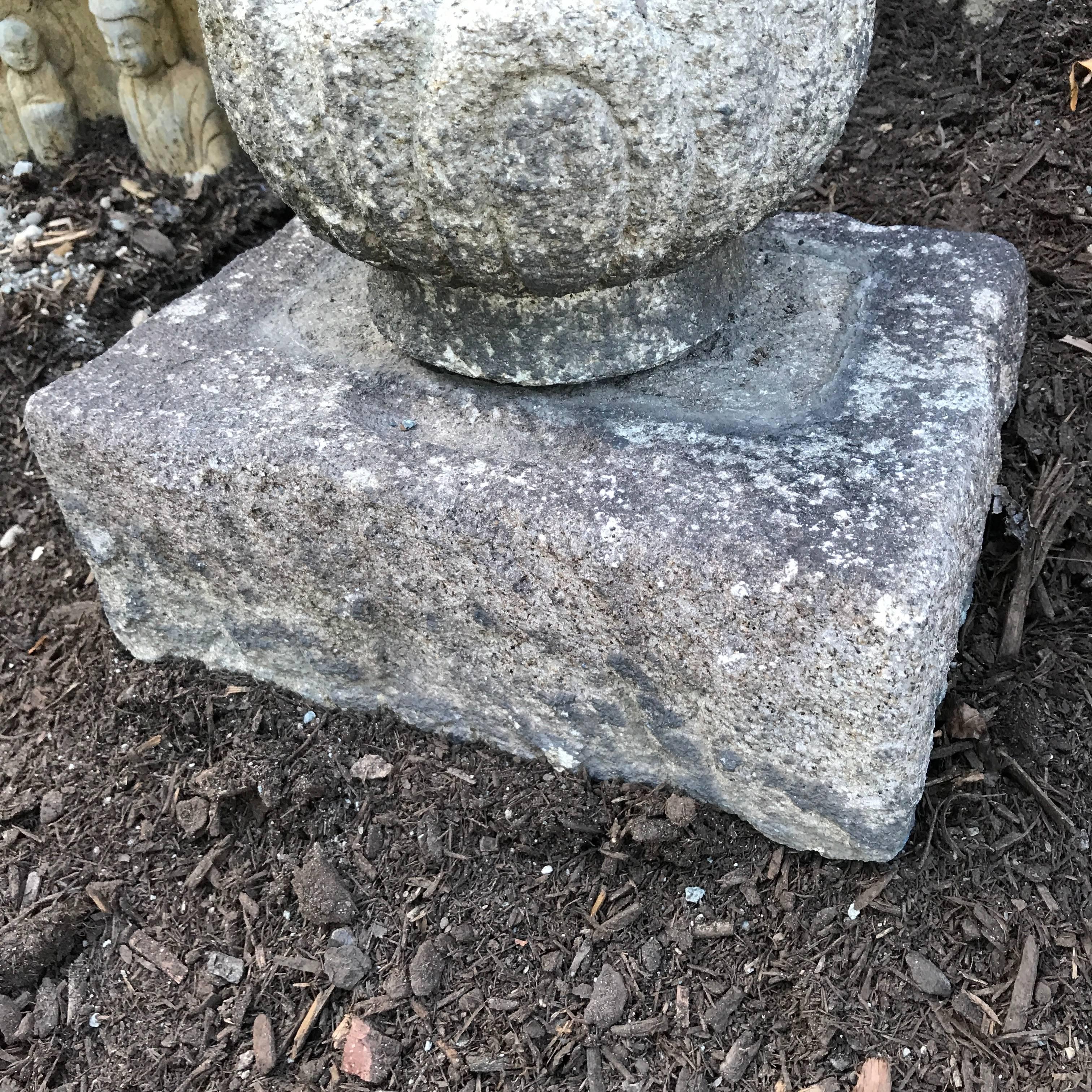 Japan Ancient Stone Stupa Garden Ornament represents worldly elements  In Good Condition In South Burlington, VT
