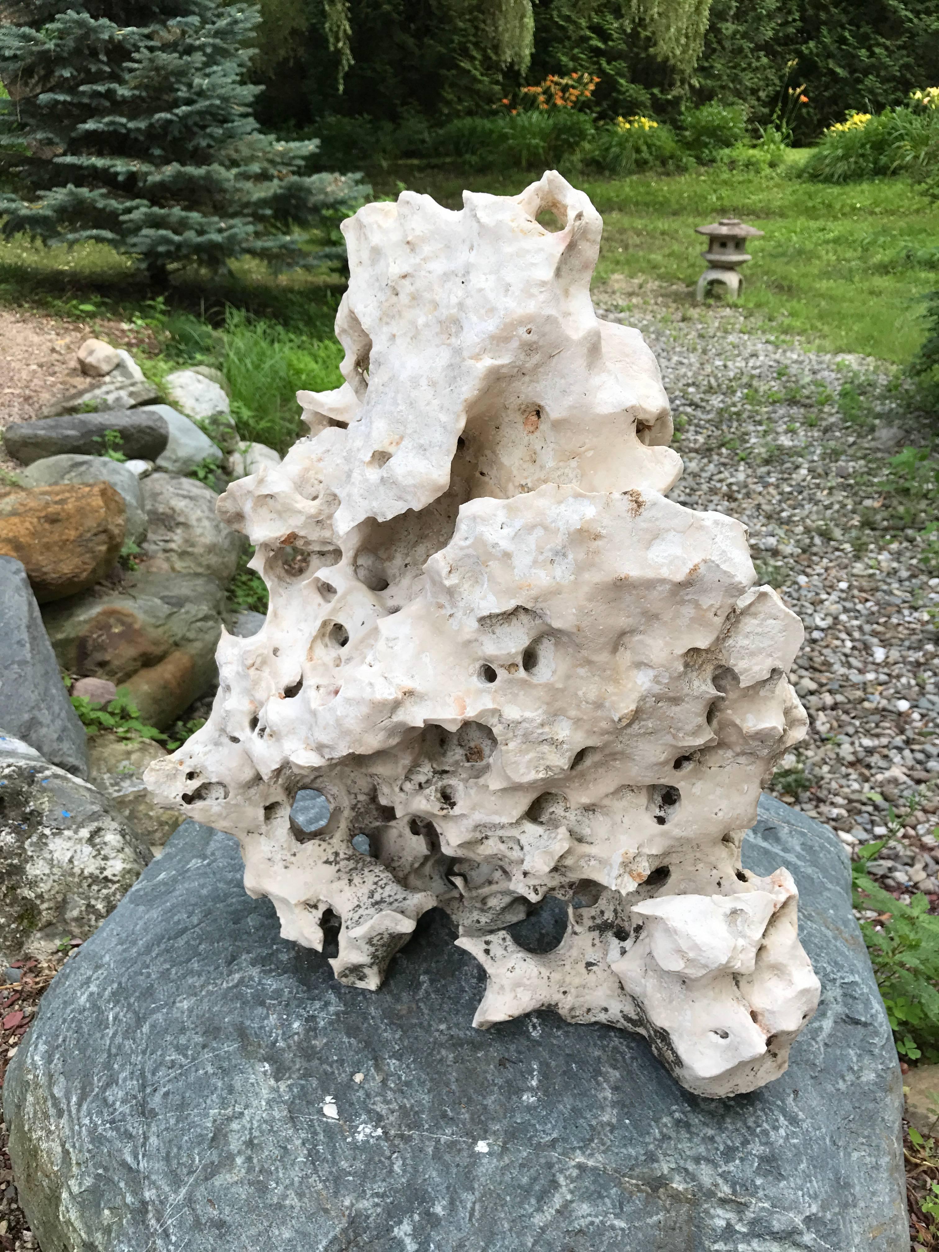 Pure White Natural Mountain Shape Infinity Stone Scholar Spirit Rock In Good Condition In South Burlington, VT