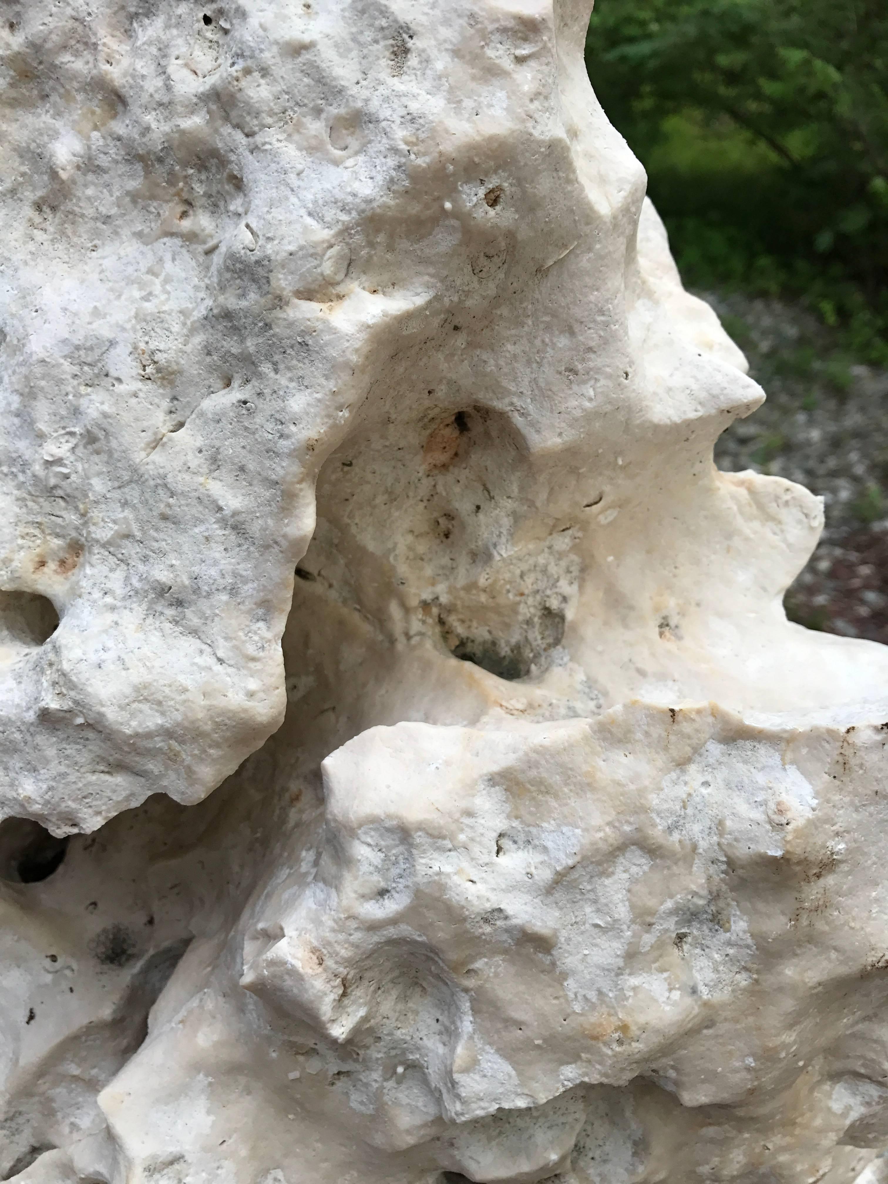Limestone Pure White Natural Mountain Shape Infinity Stone Scholar Spirit Rock