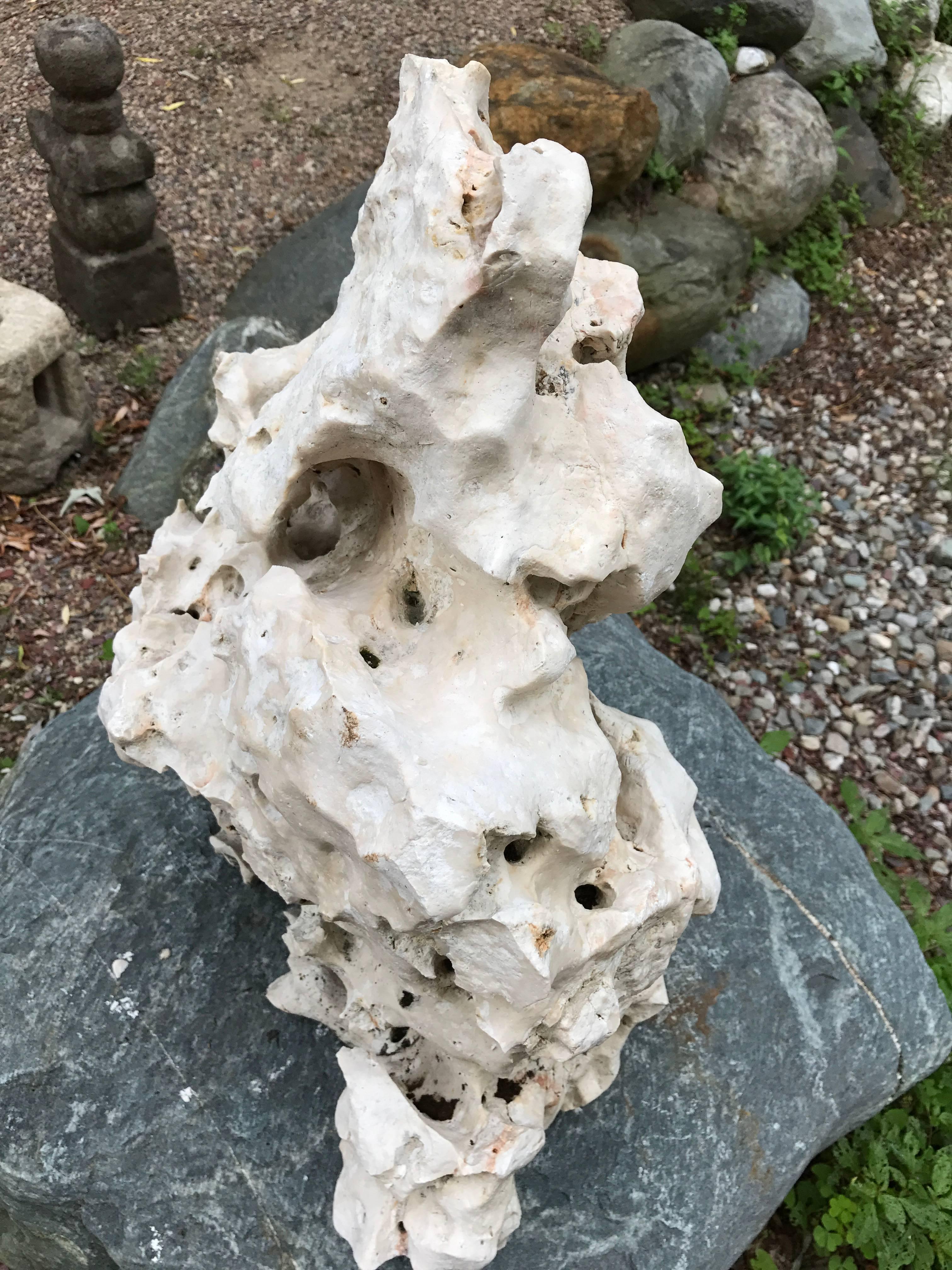 Pure White Natural Mountain Shape Infinity Stone Scholar Spirit Rock 1