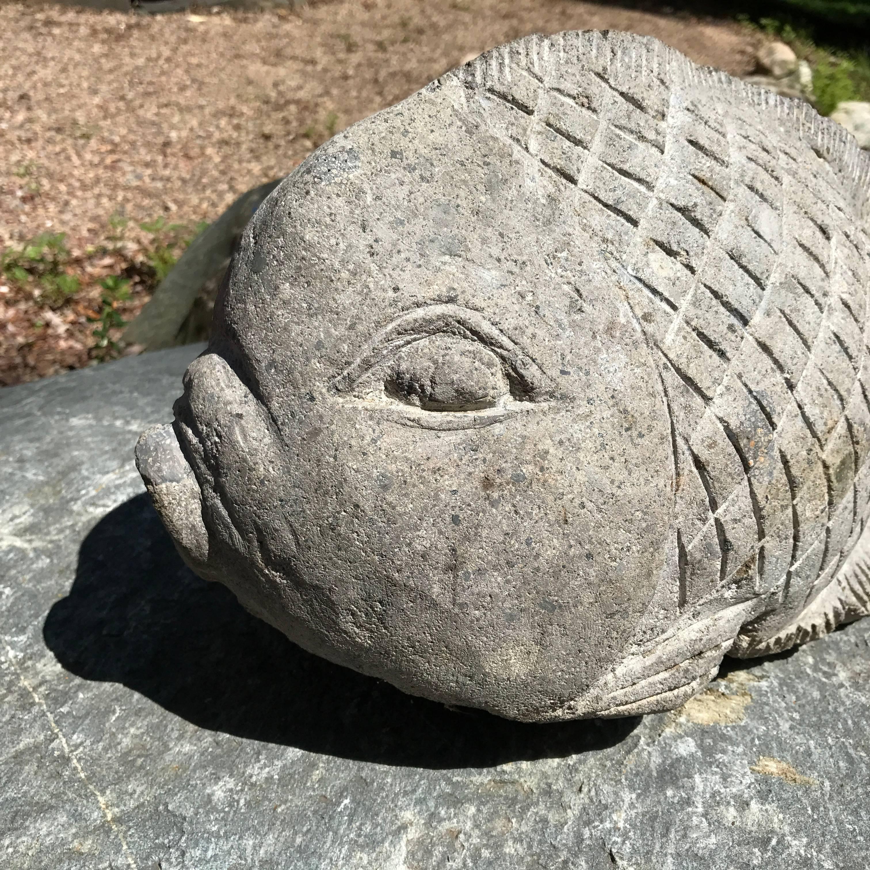 Hand-Carved Big Fish Sculpture for Home, Garden, or Nautical Fishermen's Themed Space