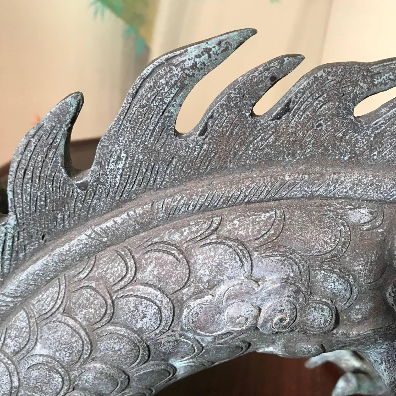 Bronze antique grand et fin chinois Année du Dragon , Dynastie Qing en vente 3