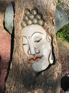 Hand-Carved Buddha Sculpture 44" tall