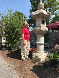 Japan Fine Tall Old “Zodiac” Granite Stone Lantern, 12 Animals of Zodiac