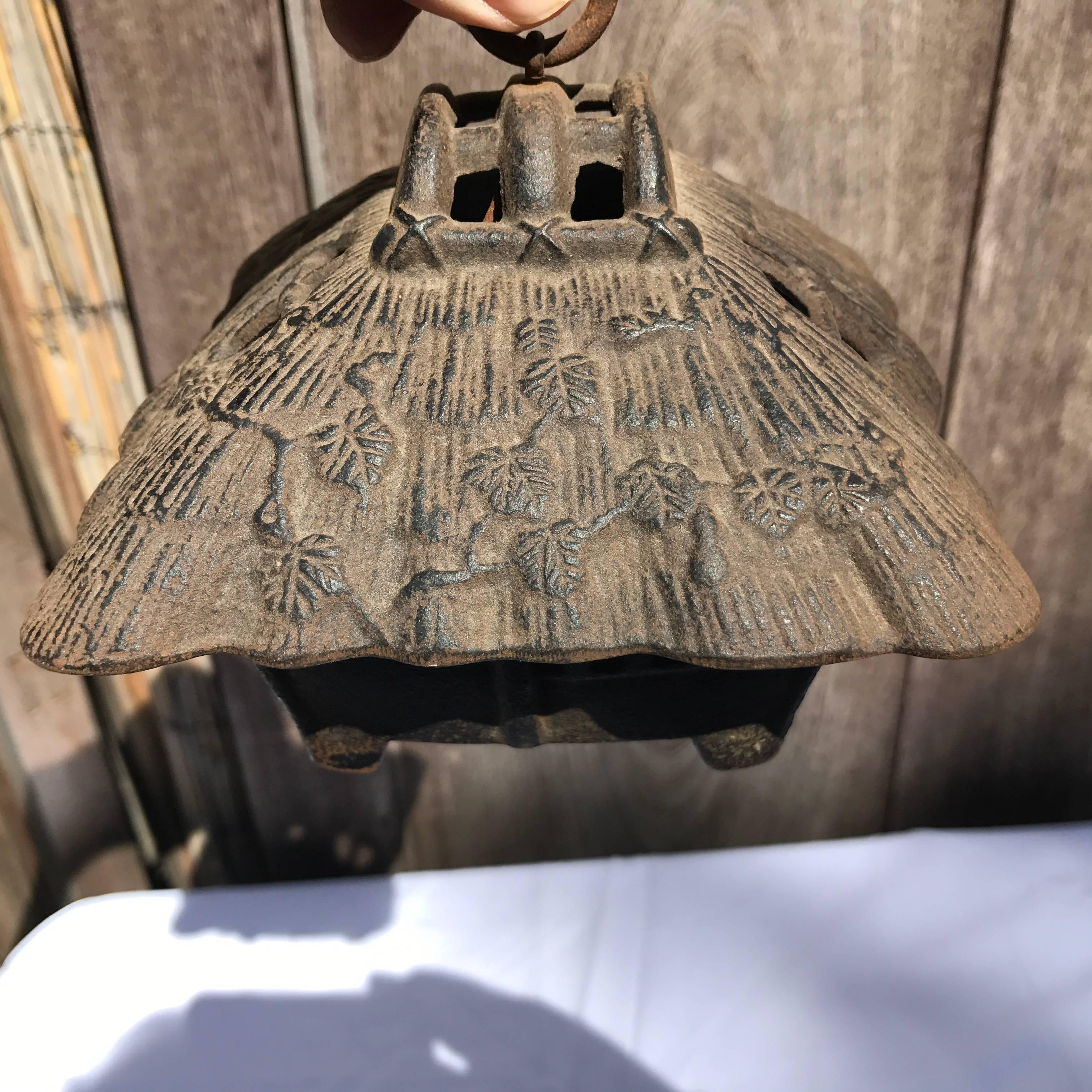 Taisho Japanese Antique Lantern Wind Chime with Plant Hook