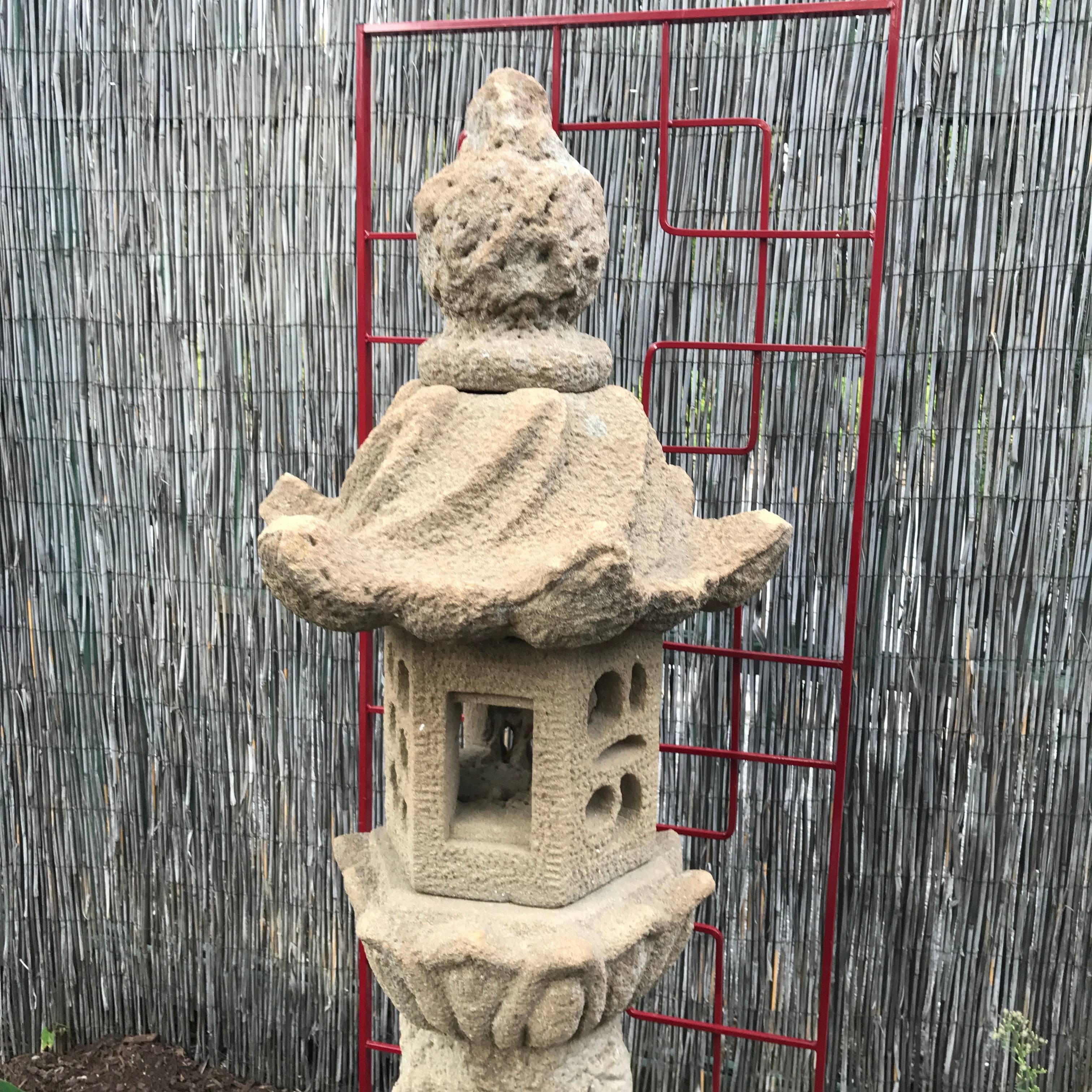 Japan Unusual Old Dragon Stone Lantern- one of a kind In Good Condition In South Burlington, VT