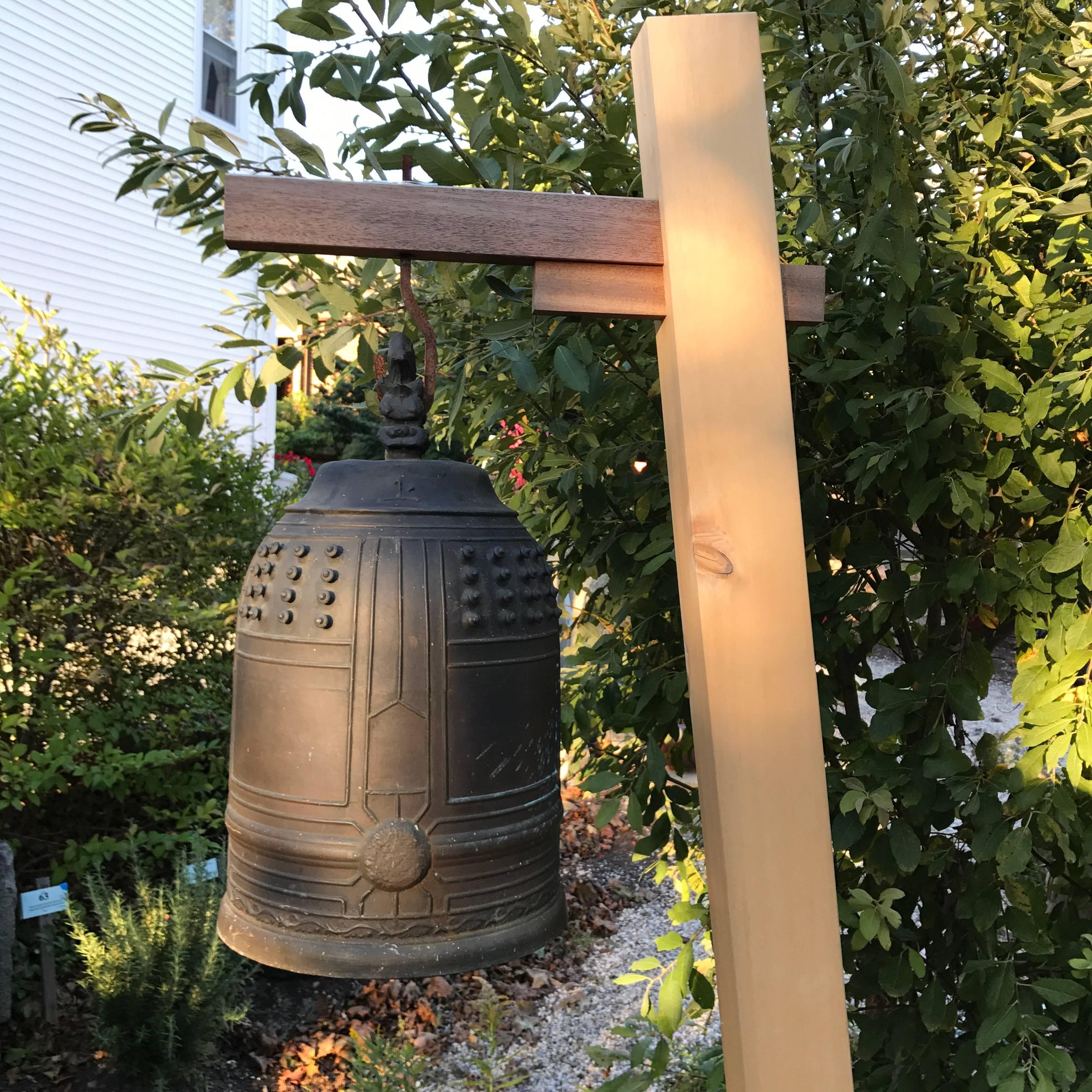 20th Century  Japanese Old Hand Cast Bronze Temple Bell