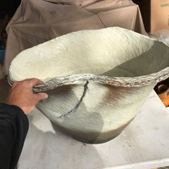 Japanese Beautiful Big Hand Thrown Glazed Long Life Planter Water Vessel