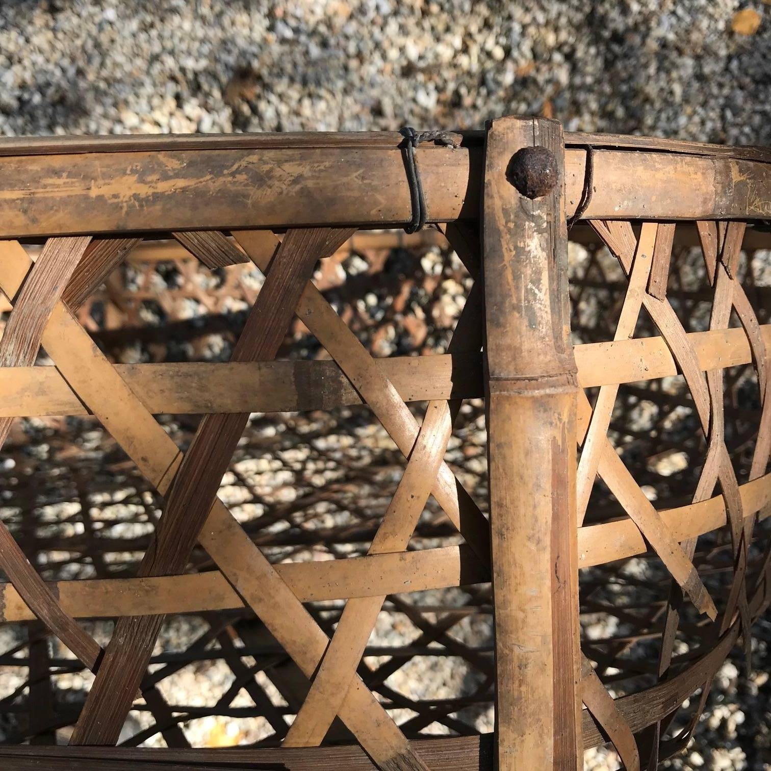 Japanese Antique Nesting Set Four Big Tea Leaf Baskets In Good Condition In South Burlington, VT