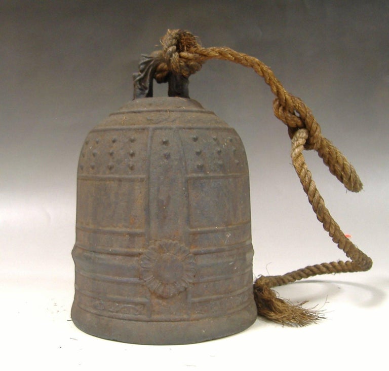 Japanese Old Hand Cast Temple Bell at 1stDibs
