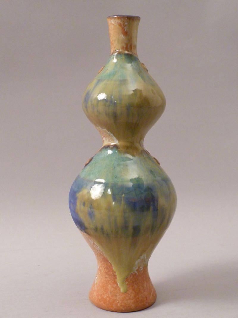Glazed  Double Fish Handmade Hand Painted Vase Eva Fritz-Lindner
