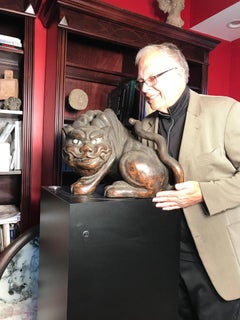 Japanese Stunning Antique Tiger Hand-Carved and Important Provenance