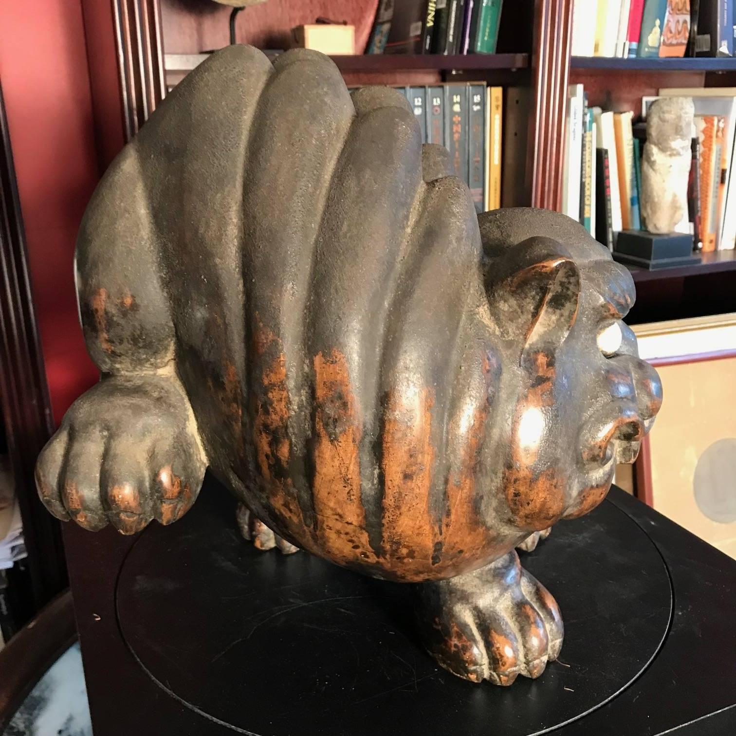Japanese Stunning Antique Tiger Hand-Carved and Important Provenance In Good Condition In South Burlington, VT