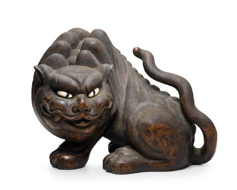 Japanese Stunning Antique Tiger Hand-Carved and Important Provenance 1