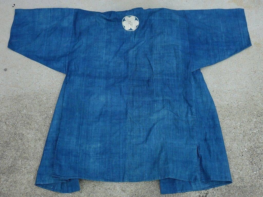 Hand-Woven Japanese Fine Antique Samurai Indigo Dyed 
