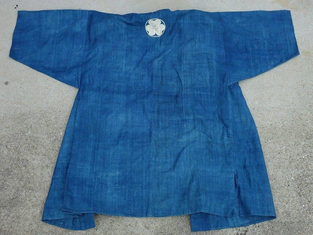 Hand-Woven Japanese Fine Antique Samurai Indigo Dyed 