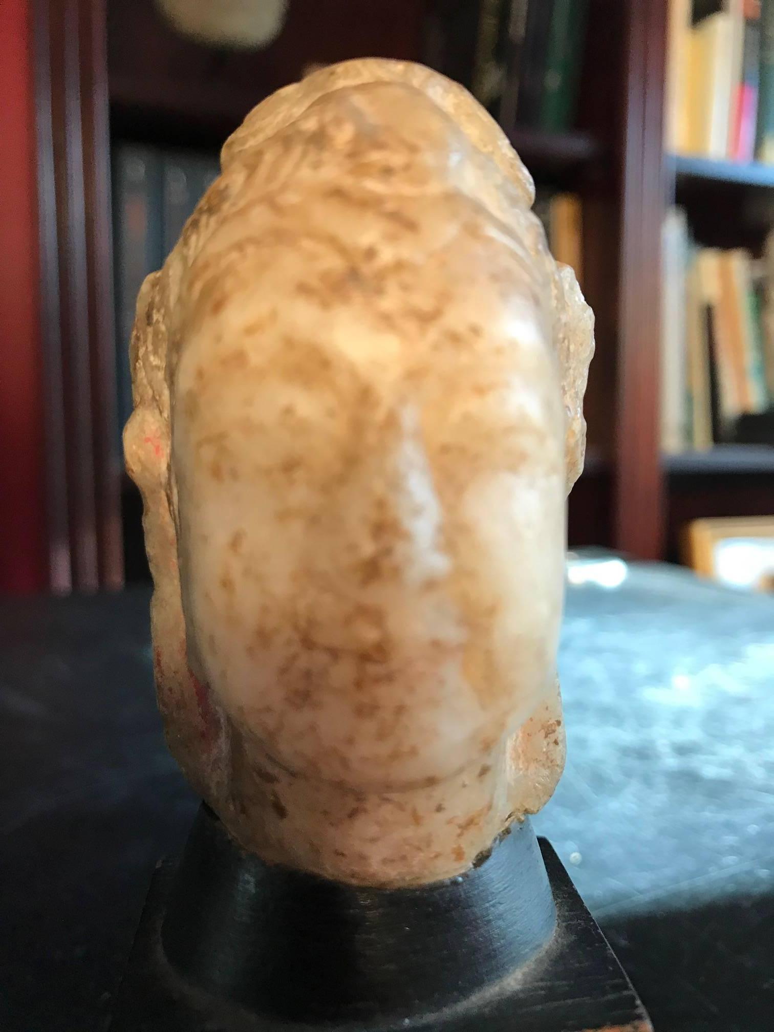 Fine Ancient Chinese Marble Bodhisattva Head, Tang Dynasty 618-907 AD 1