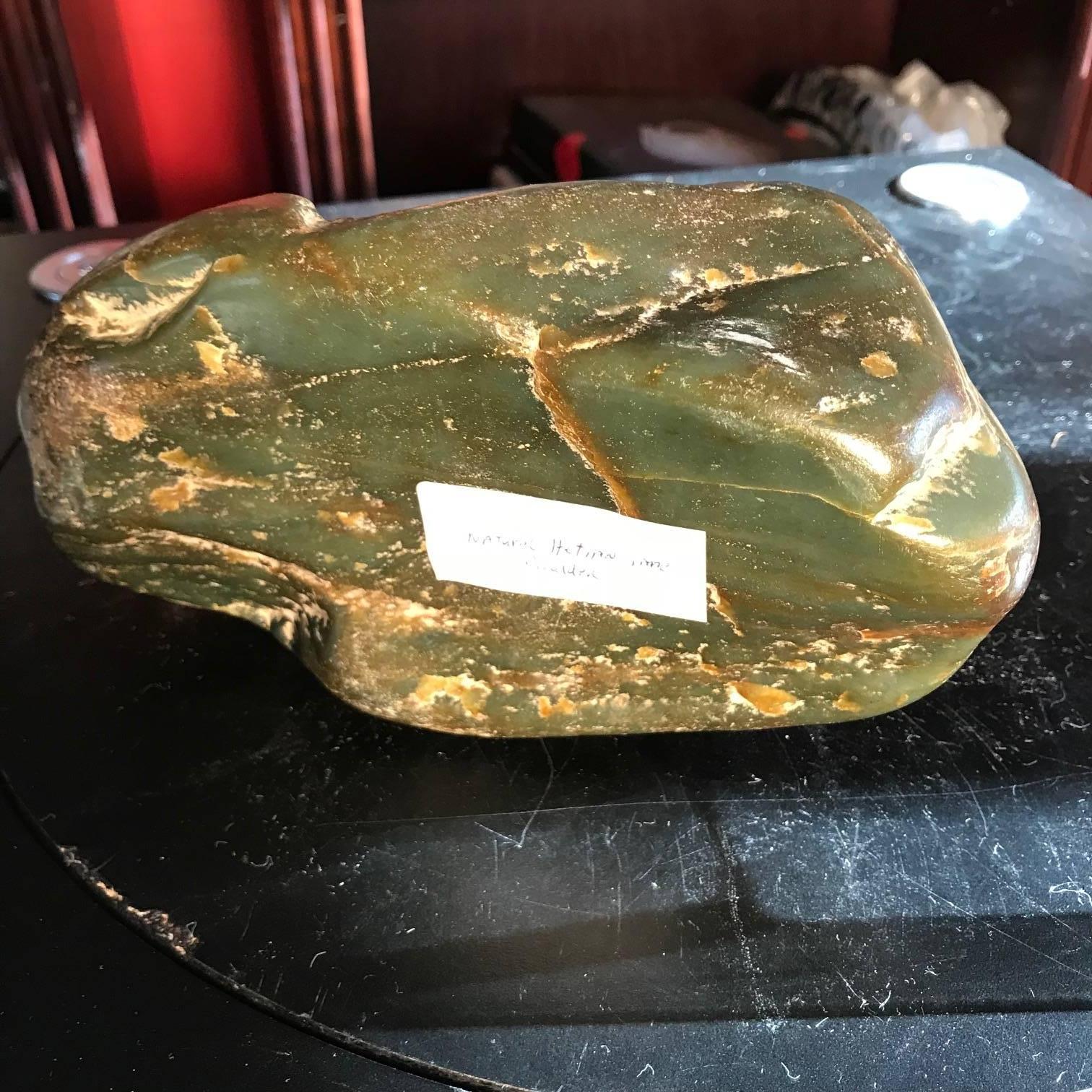 Chinese Natural Hetien Jade Scholar Rock Viewing Stone In Good Condition In South Burlington, VT