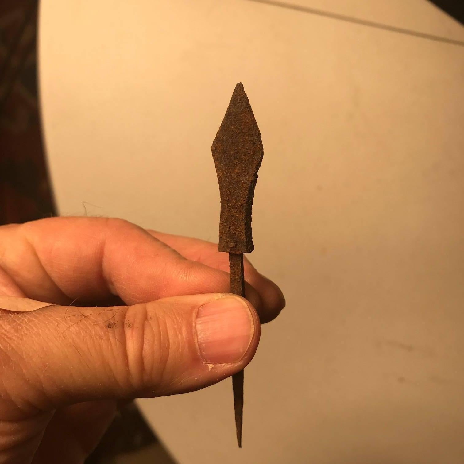 Japanese Antique Samurai Forged Iron Arrow Collection Ten Arrows, 150 Years Old In Good Condition In South Burlington, VT