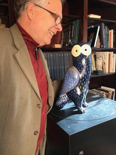 Big Bold "Spotted Owl" Handmade Hand Glazed, Master Artisan Eva Fritz-Lindner