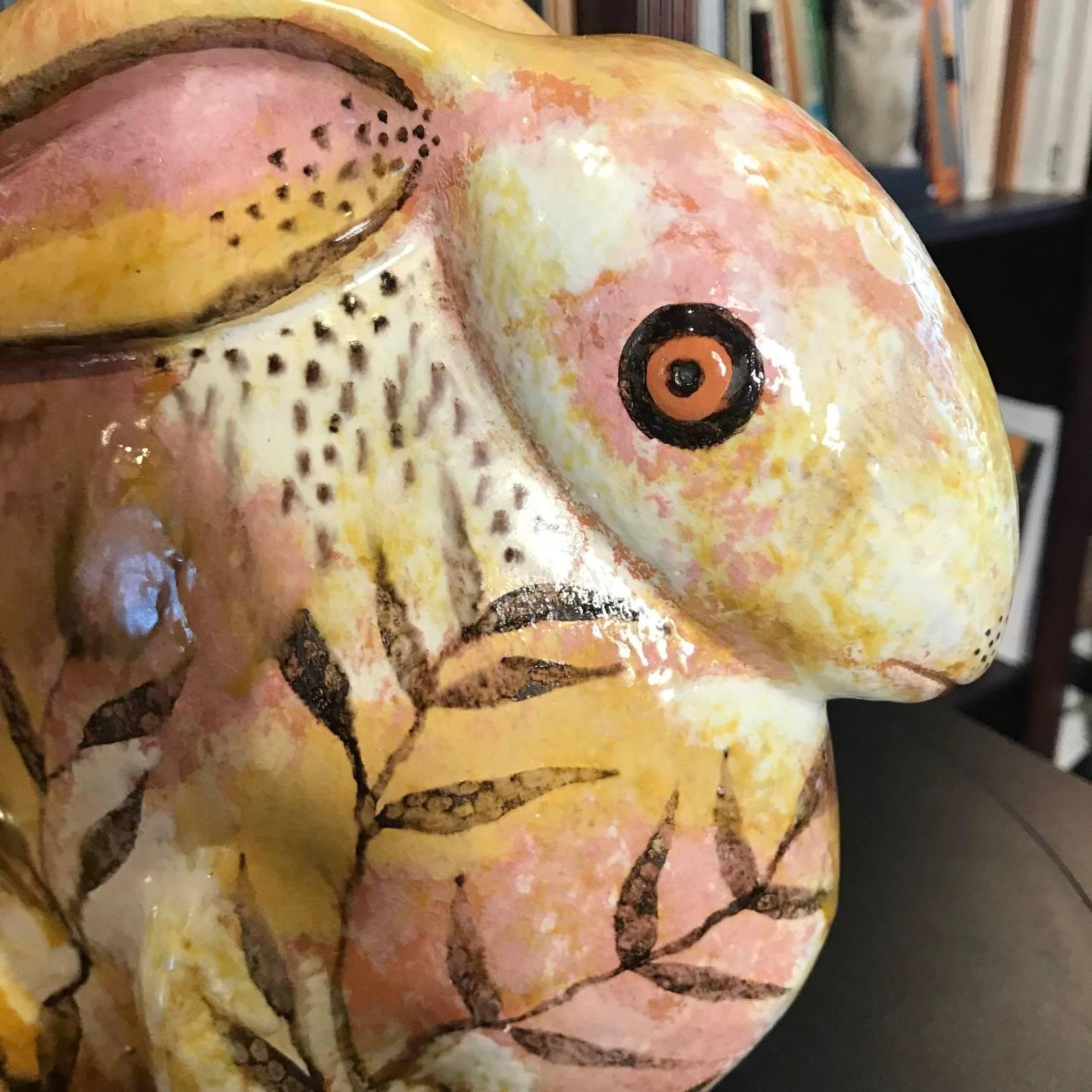 German Stunning Big Rabbit Handmade Hand-Painted Master Artisan Eva Fritz-Lindner