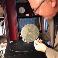 Important Ancient China Jade Bi Disc, Han Dynasty 206 BC-220 AD