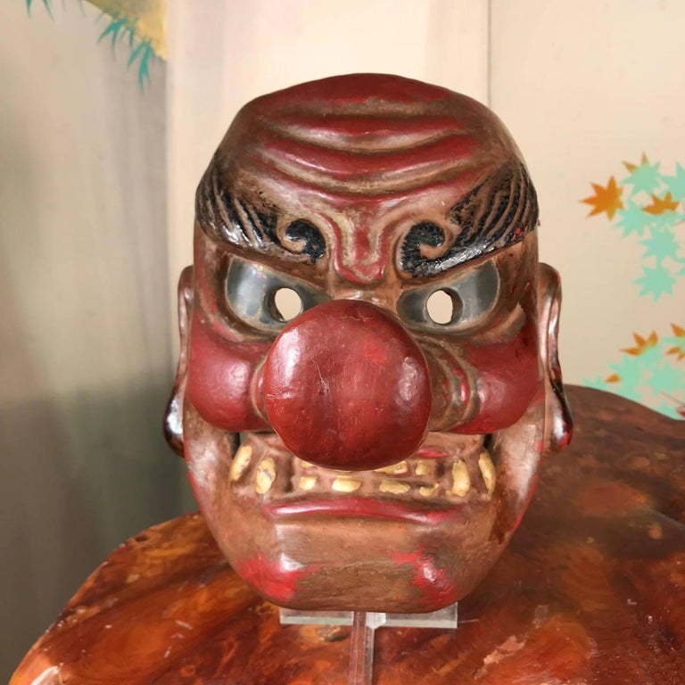 Powerful Japanese Old Forest God Mask Tengu Dramatic Nose at 1stDibs