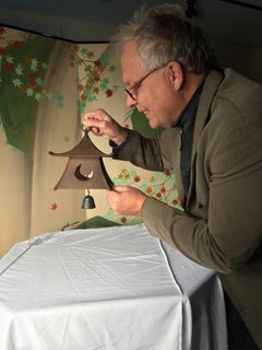 Japanese Large Old Lantern and Wind Chime